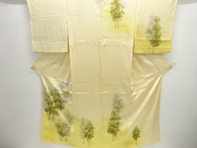 木立模様単衣訪問着